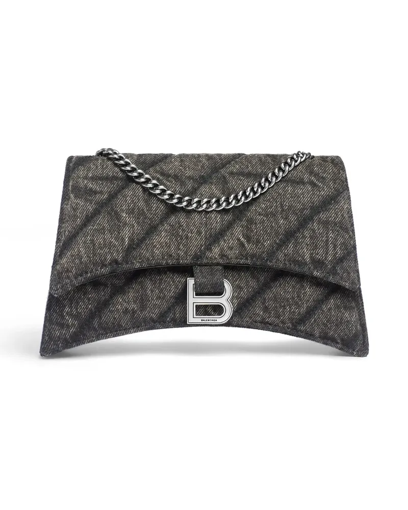 Balenciaga Crush Schultertasche im Jeans-Look - Grau Grau