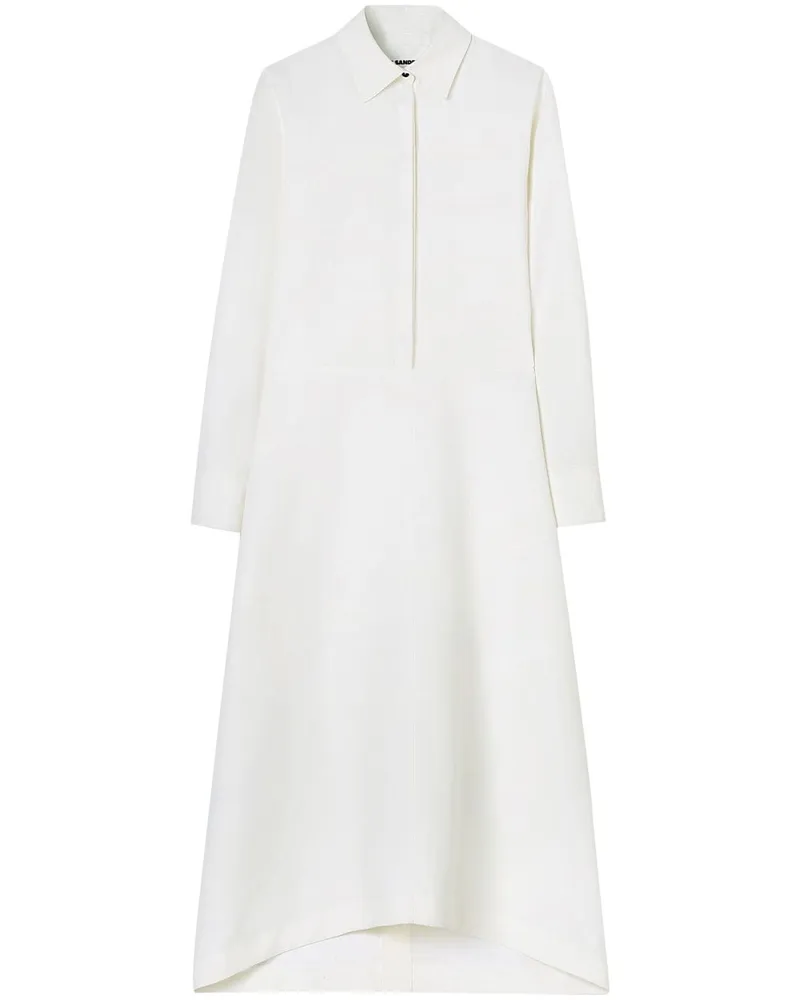 Jil Sander Langärmeliges Kleid - Weiß Weiß