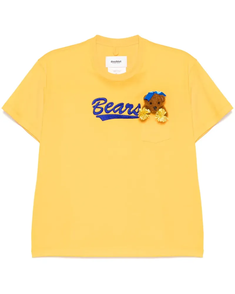 Doublet T-Shirt mit Teddy - Gelb Gelb