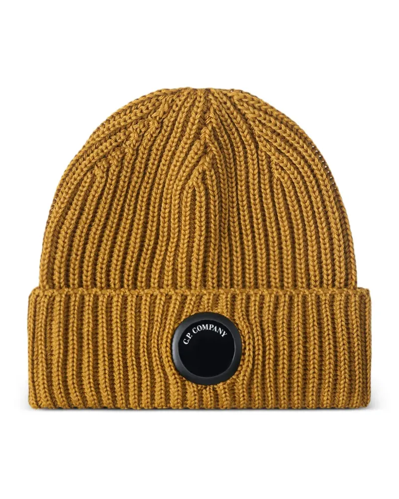 C.P. Company Goggle-detail ribbed beanie hat - Gelb Gelb
