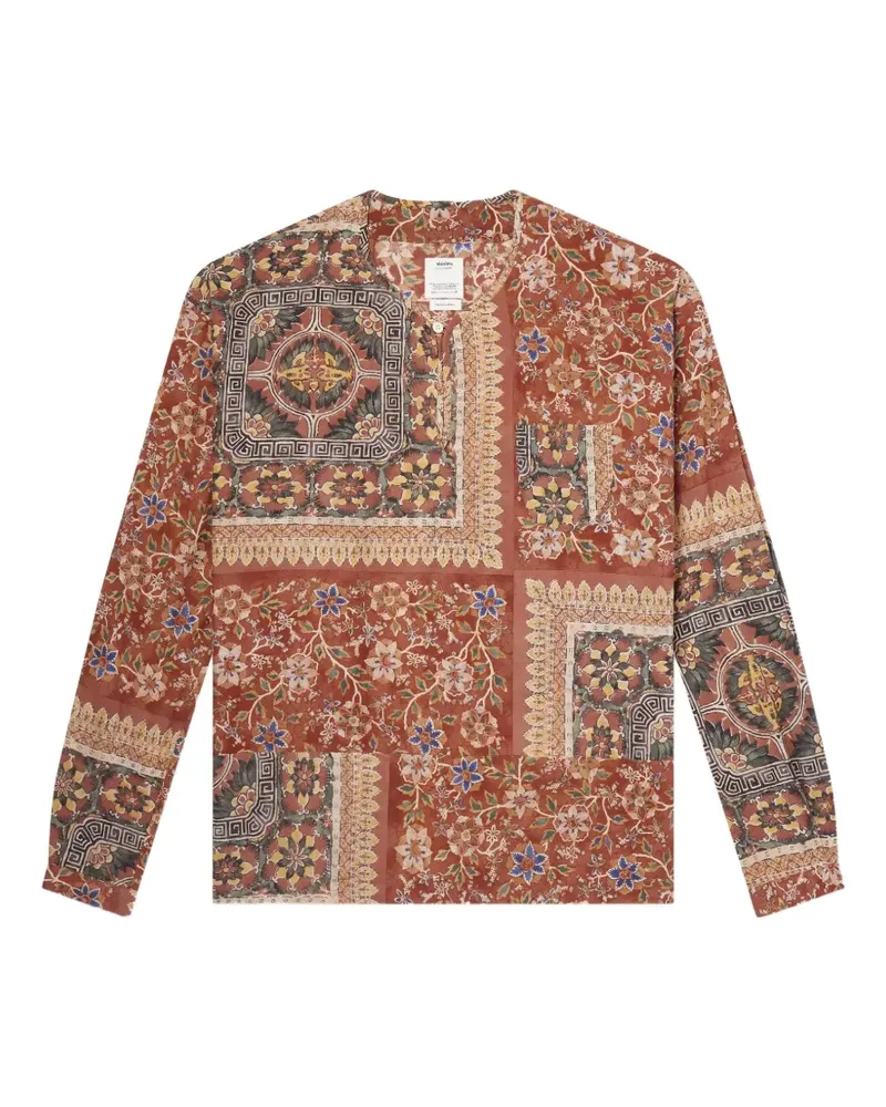 Visvim floral-print patchwork shirt - Braun Braun
