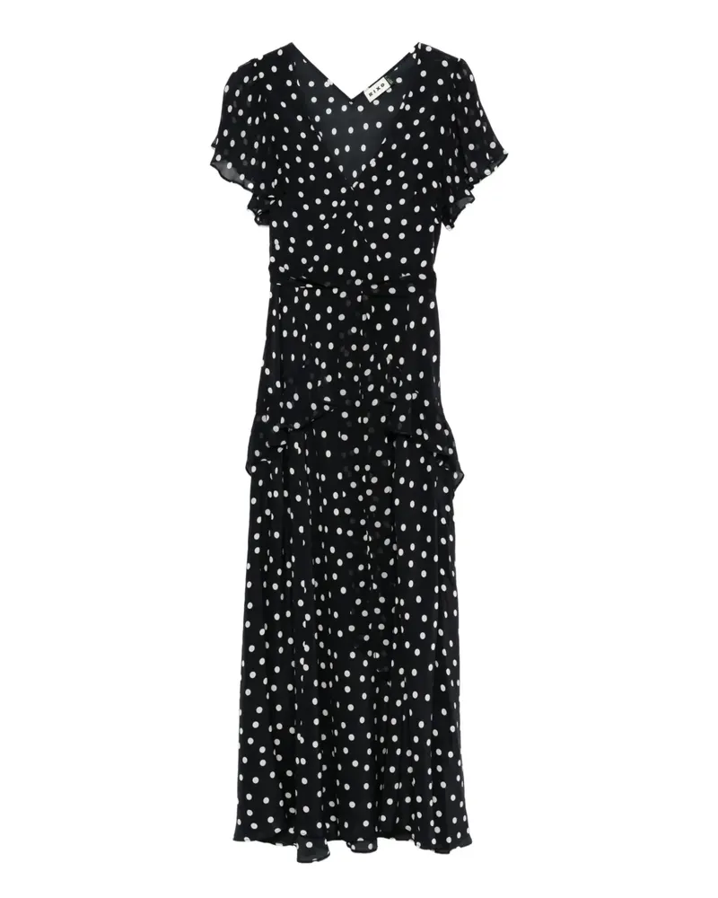 RIXO Evie Kleid mit Rüschen - Blau Blau