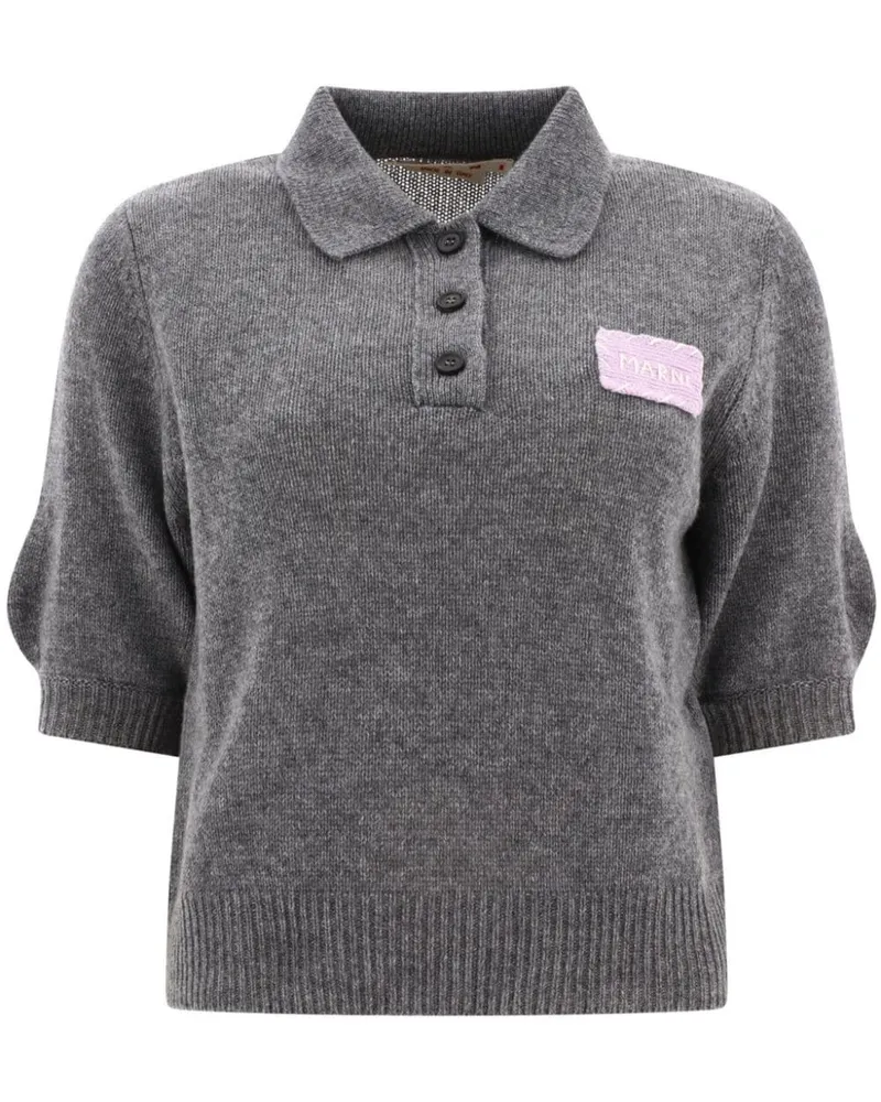 Marni Kaschmirpullover mit Logo-Applikation - Grau Grau