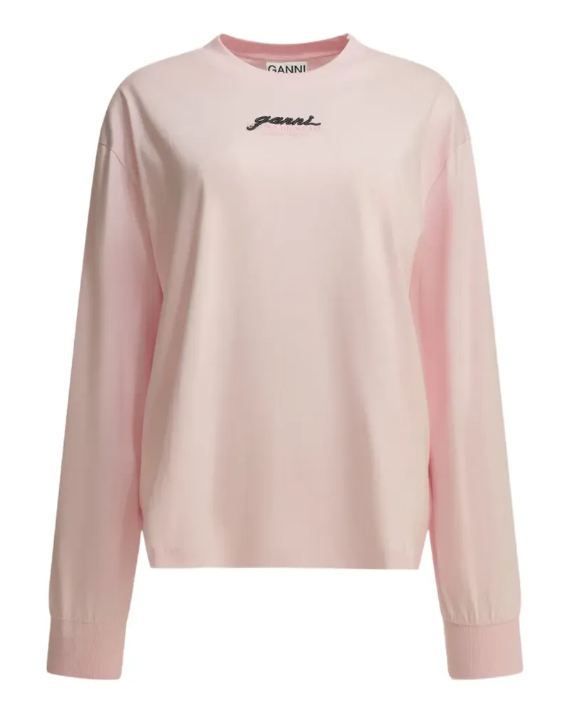 Ganni Langarmshirt mit Pferde-Print - Rosa Rosa