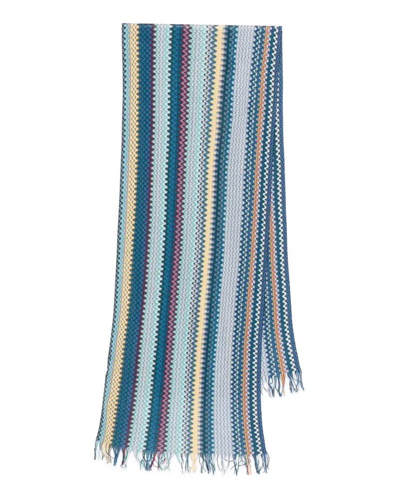 Missoni Schal mit Zickzackmuster - Blau Blau