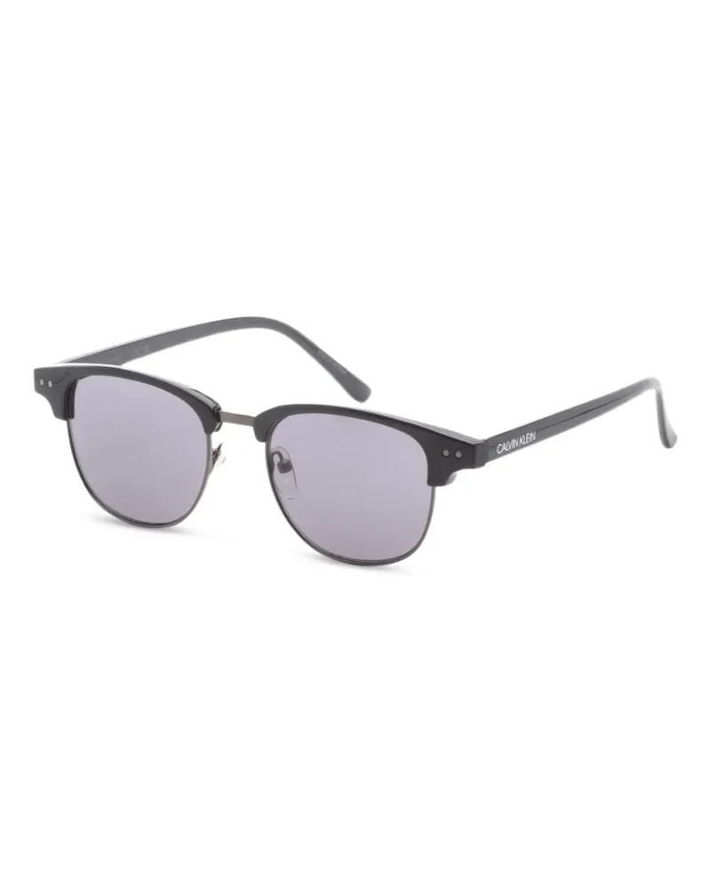 Calvin Klein Runde Sonnenbrille mit Logo - Schwarz Schwarz