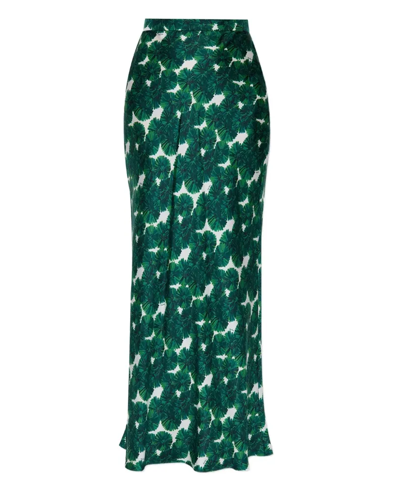 Max Mara Maxirock mit Blumen-Print - Grün Grün