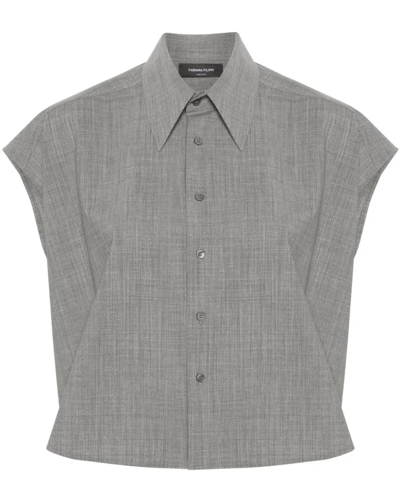 Fabiana Filippi Meliertes Cropped-Hemd - Grau Grau