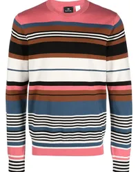 Paul Smith Gestreifter Pullover aus Bio-Baumwolle Rosa