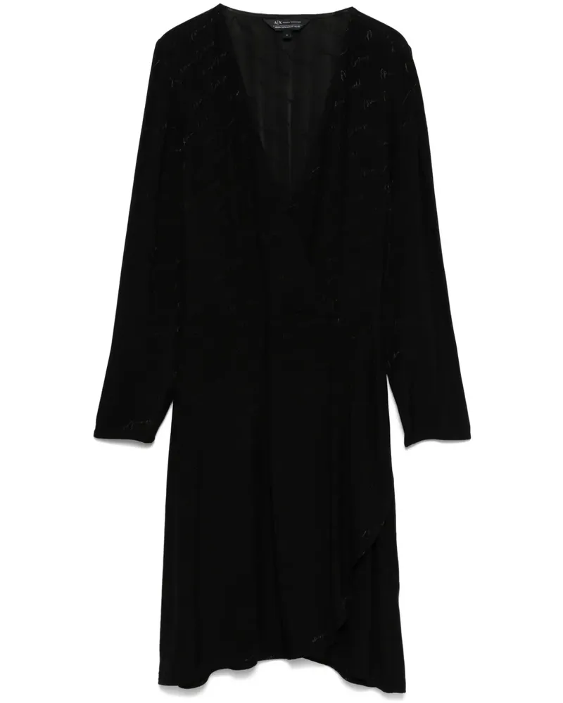 Armani Exchange Minikleid aus Logo-Jacquard - Schwarz Schwarz