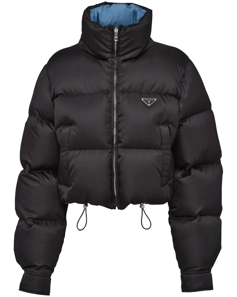 Prada Re-Nylon Cropped-Daunenjacke - Schwarz Schwarz