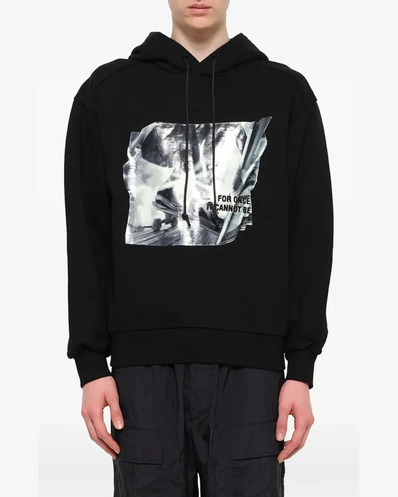 JUUN.J Hoodie mit grafischem Print - Schwarz Schwarz