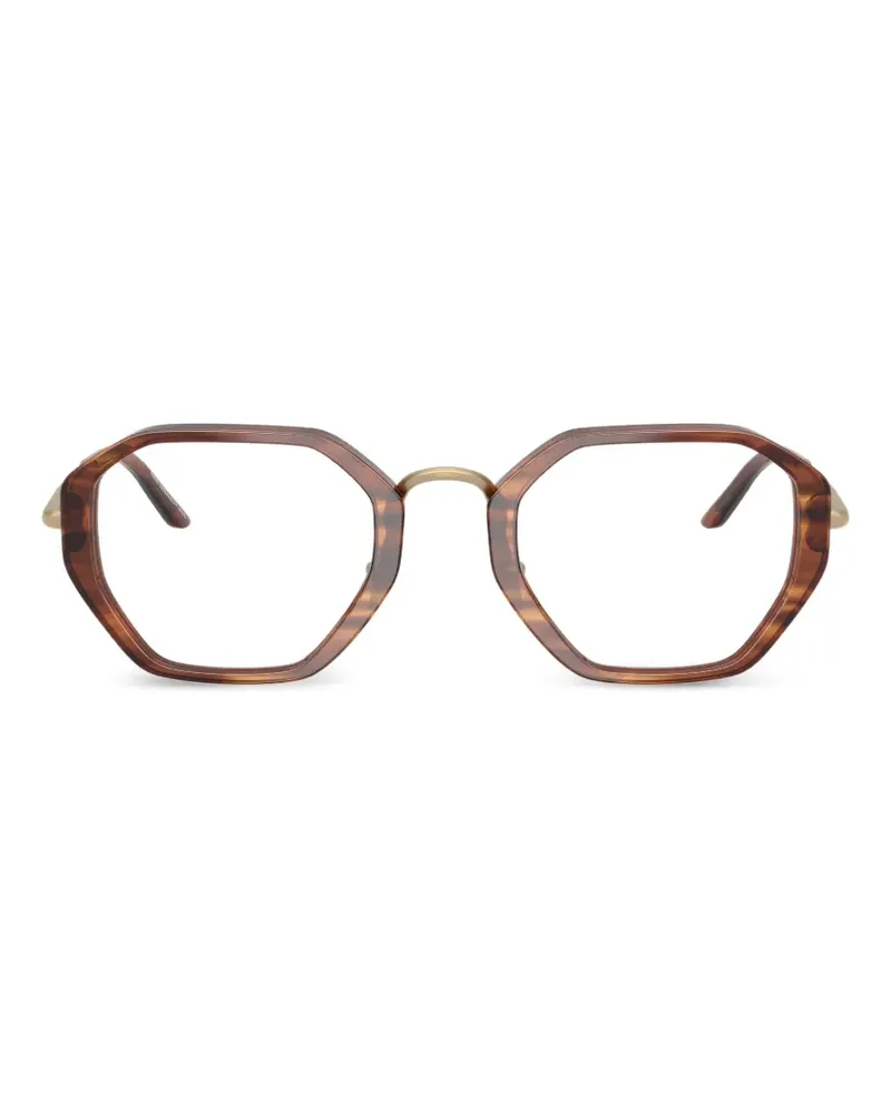 Giorgio Armani Brille mit geometrischem Gestell - Braun Braun