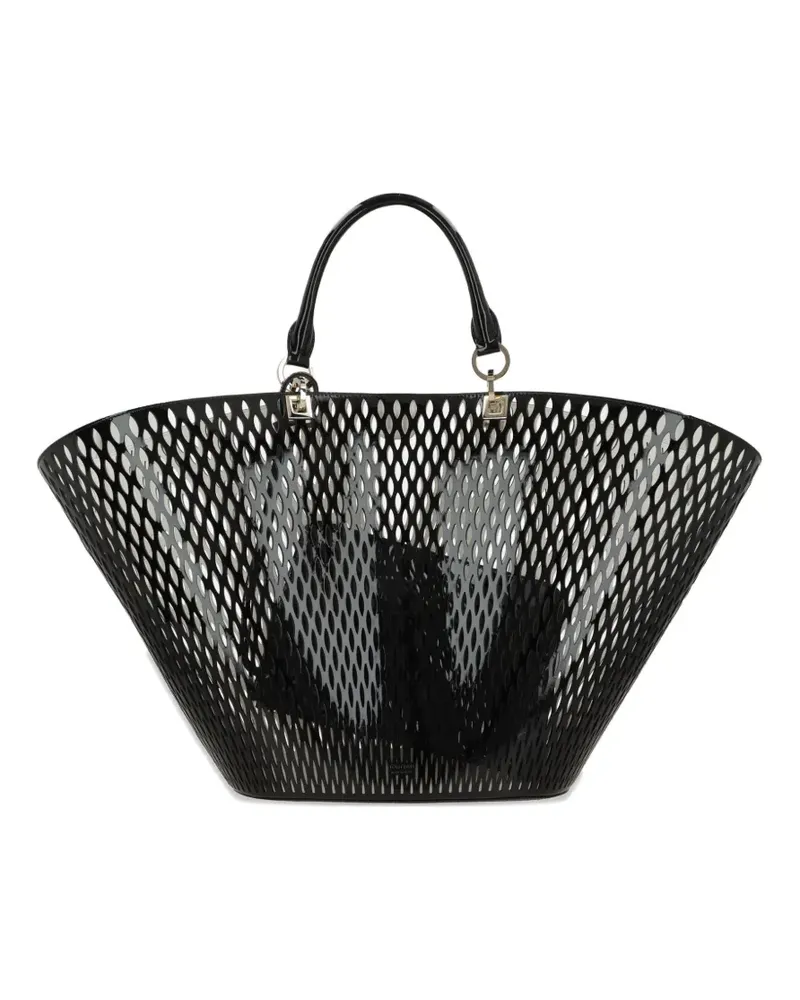 Tom Ford cut-out patent-leather tote bag - Schwarz Schwarz