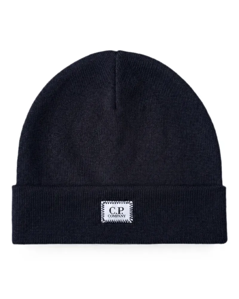 C.P. Company extrafine-merino wool logo-label beanie - Blau Blau