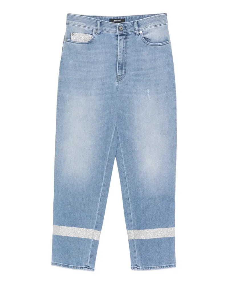 Just Cavalli glitter-embellished cropped jeans - Blau Blau