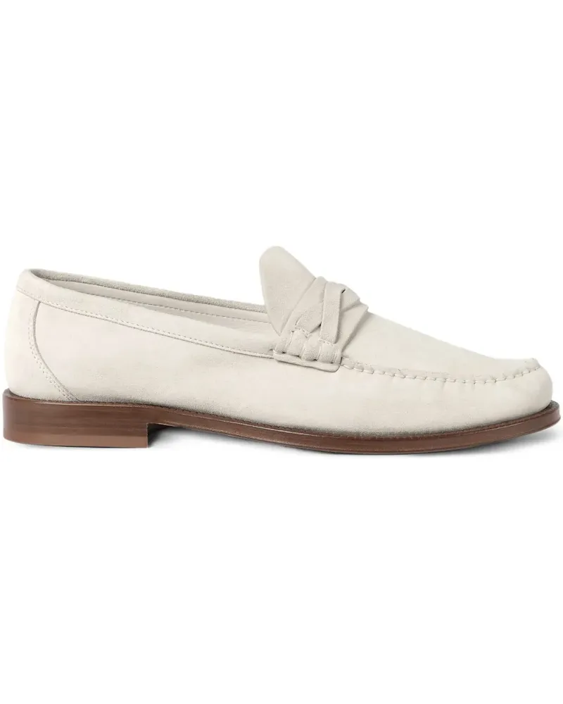 Brunello Cucinelli suede detail loafers - Nude Nude