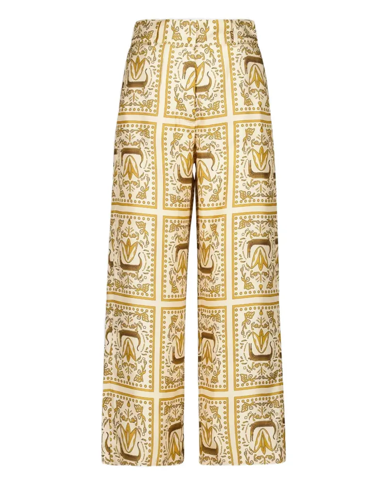 PAULA Croco Houndstooth check trousers - Nude Nude