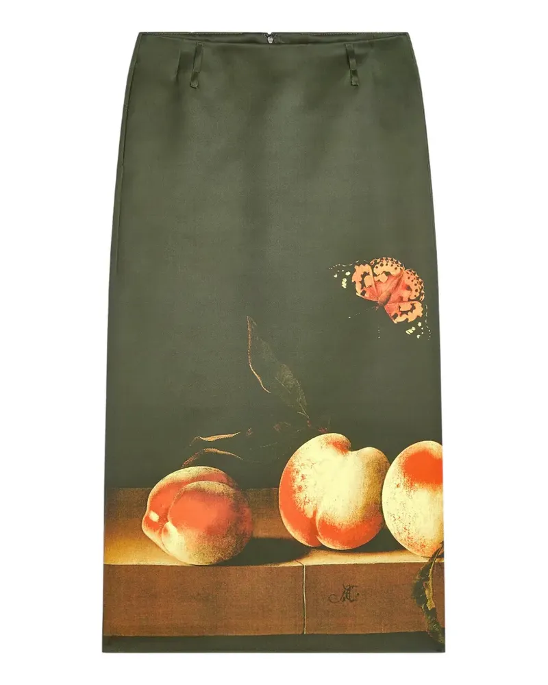 Dries van Noten Langer Rock mit Print - Grün Grün