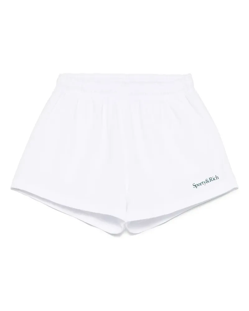 SPORTY & RICH Shorts mit Logo-Print - Weiß Weiß