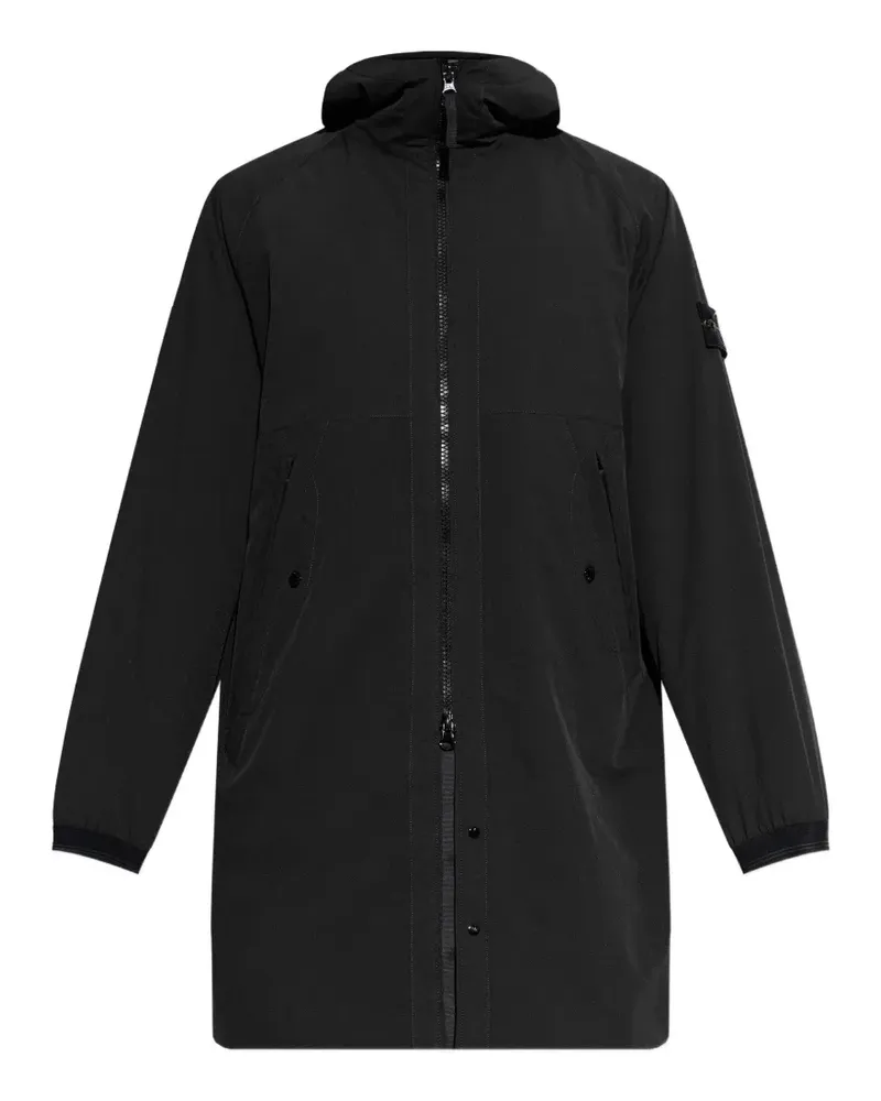 Stone Island hooded zip-fastening coat - Schwarz Schwarz