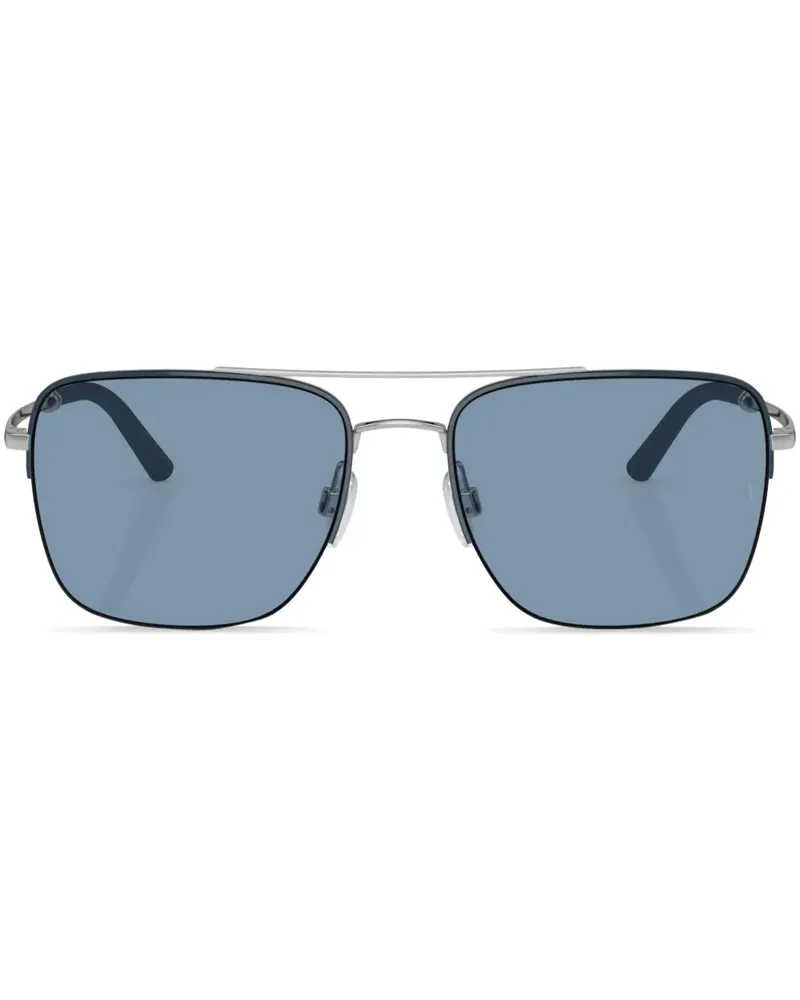 Oliver Peoples R-2 Sonnenbrille mit eckigem Gestell - Silber Silber