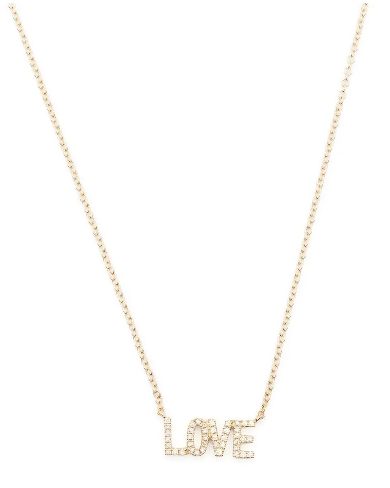 EF Collection 14kt Gelbgoldhalskette mit Diamanten Gold