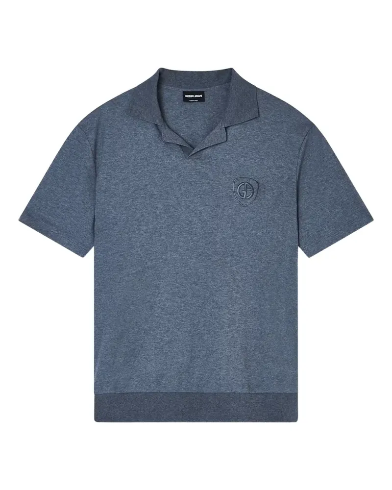 Giorgio Armani Poloshirt mit Logo-Patch - Blau Blau