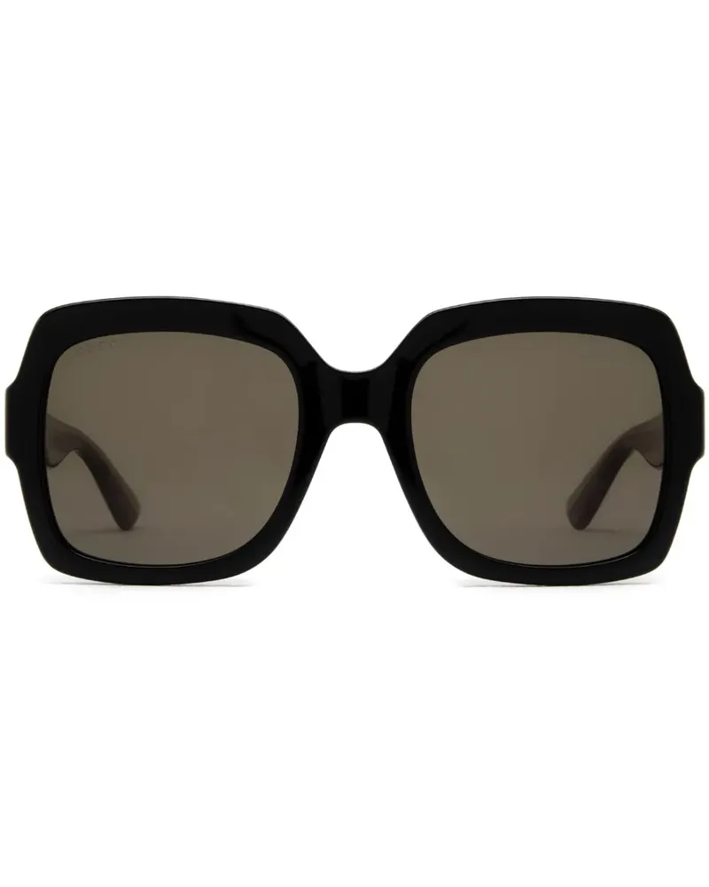 Gucci Sonnenbrille mit Webstreifen - Schwarz Schwarz