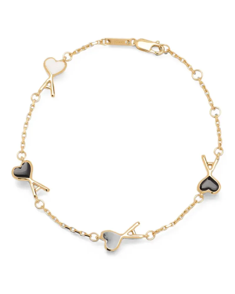 AMI Paris Armband aus Messing mit gehämmerten Ami de Coeur-Anhänger - Gold Gold