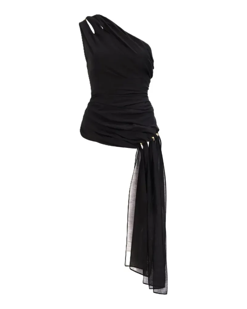Aje. asymmetric drape one-shoulder top - Schwarz Schwarz