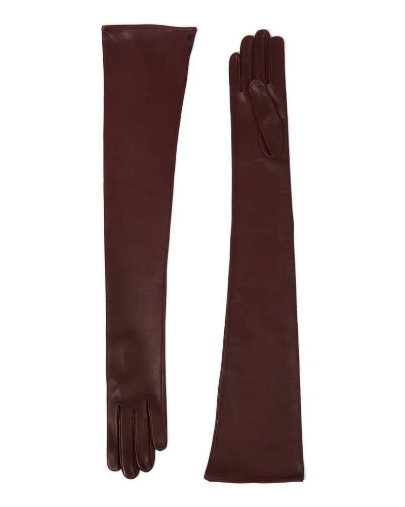 Petar Petrov Lange Lederhandschuhe - Braun Braun