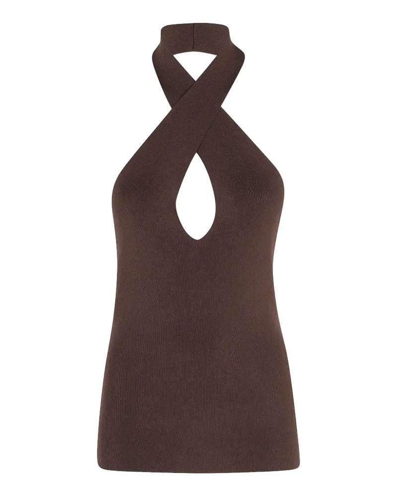 Federica Tosi crossover halter top - Braun Braun