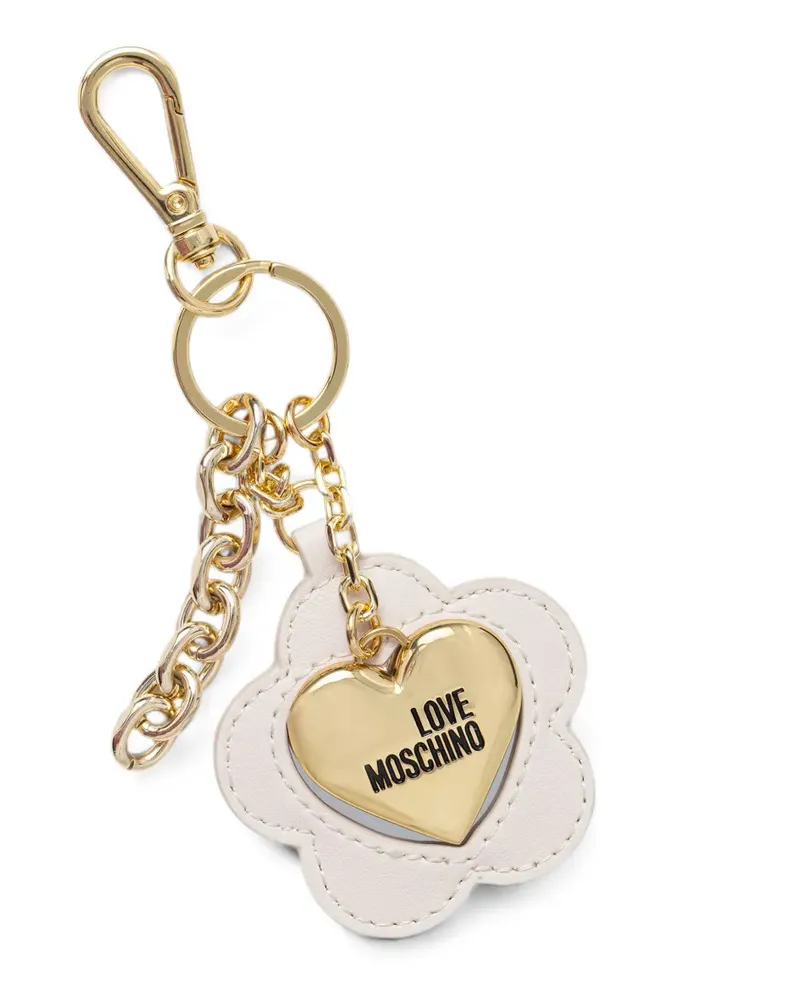 Moschino Schlüsselanhänger mit Herz- und Blumenmotiv - Nude Nude
