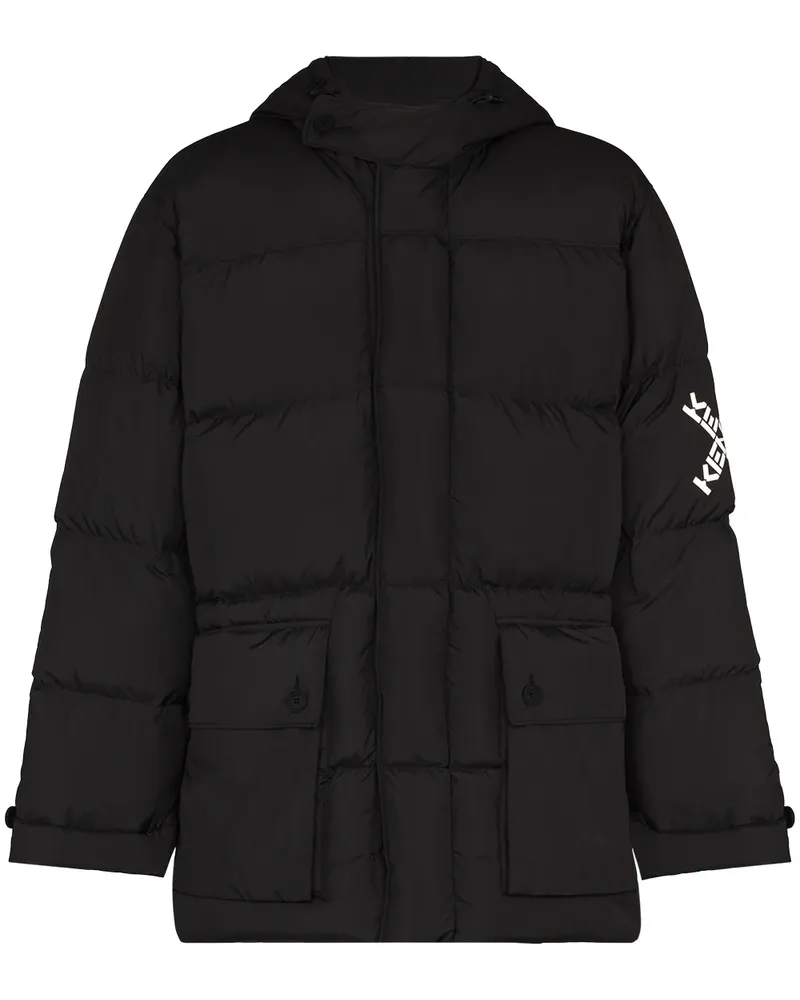 Kenzo Gefütterte Kapuzenjacke - Schwarz Schwarz