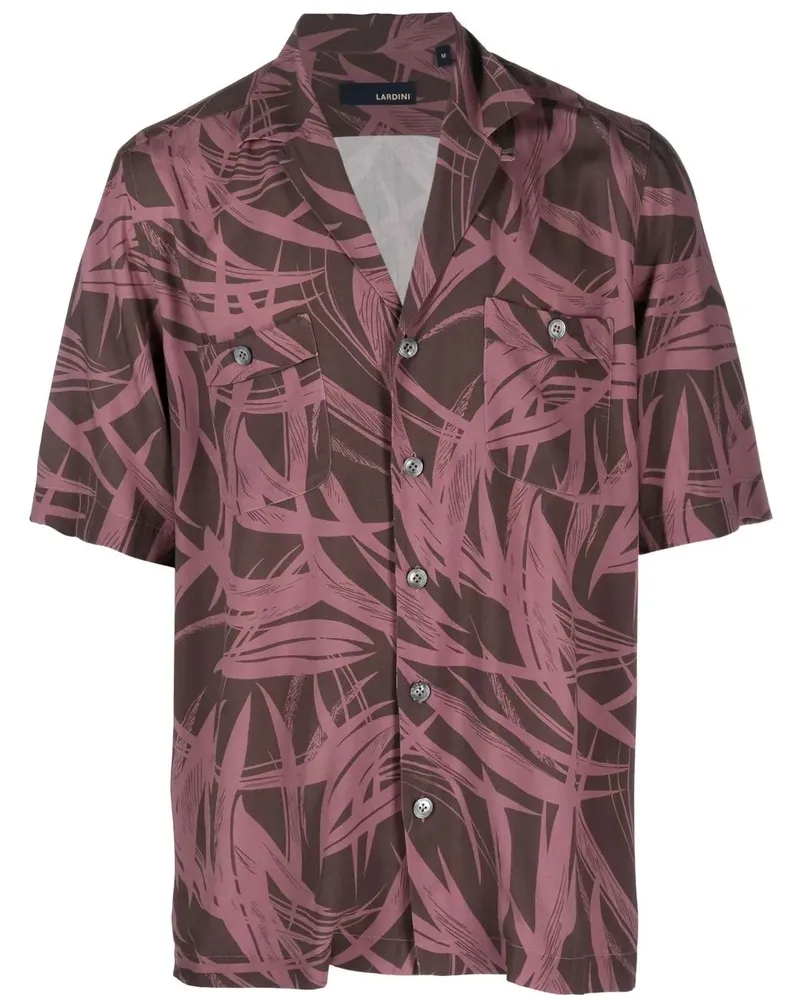 LARDINI Hemd mit grafischem Print - Violett Violett
