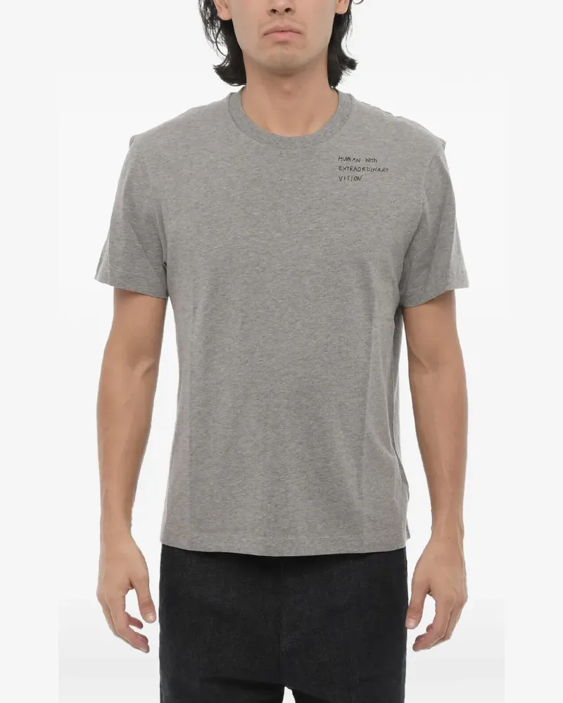 Neil Barrett Schmales T-Shirt mit Slogan-Print - Grau Grau