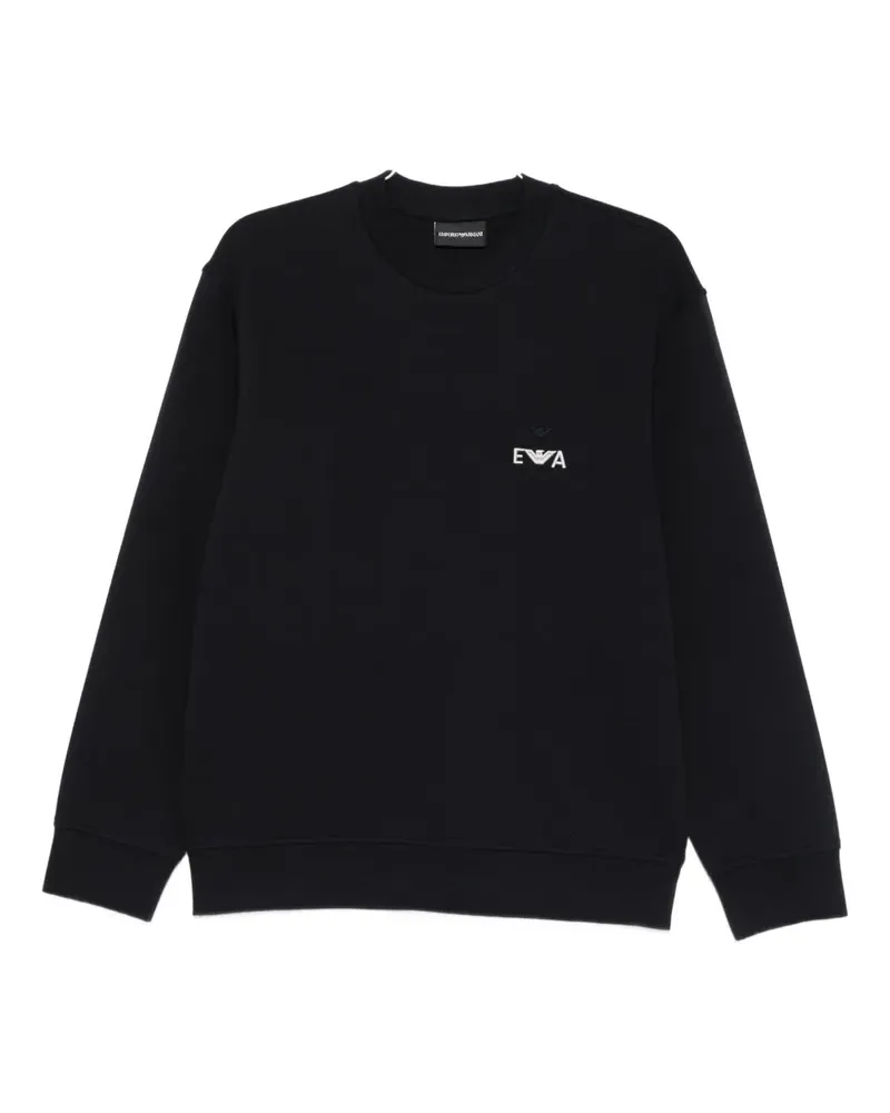 Emporio Armani logo-embroidered sweatshirt - Blau Blau