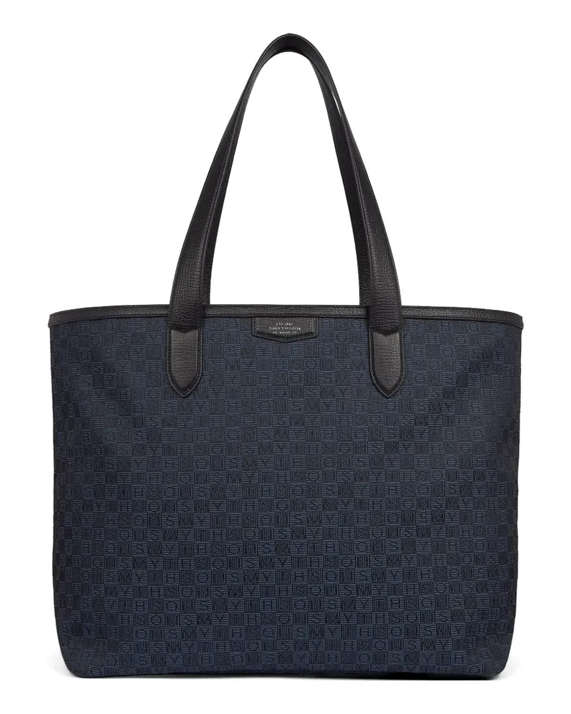 Smythson Stamp Tote Bag - Blau Blau