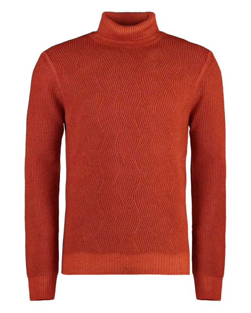 MOORER Gerippter Rollkragenpullover - Orange Orange