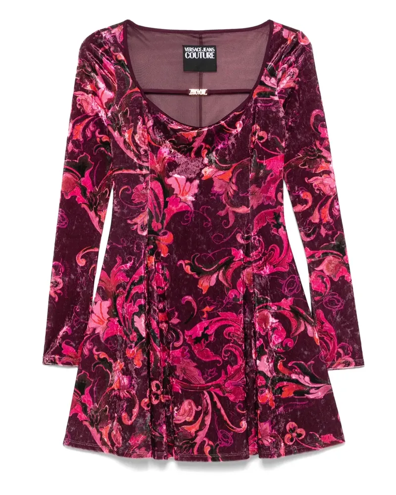 Versace Jeans Minikleid mit Blumen-Print - Rot Rot