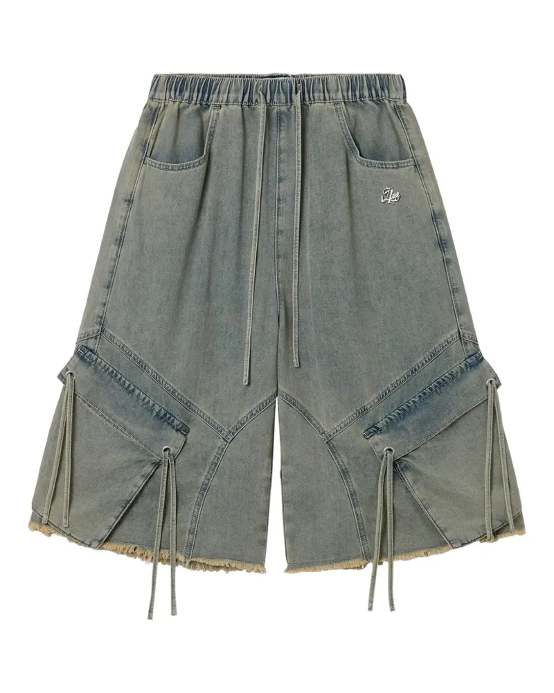 Izzue Ausgefranste Shorts mit Kordelzug - Blau Blau