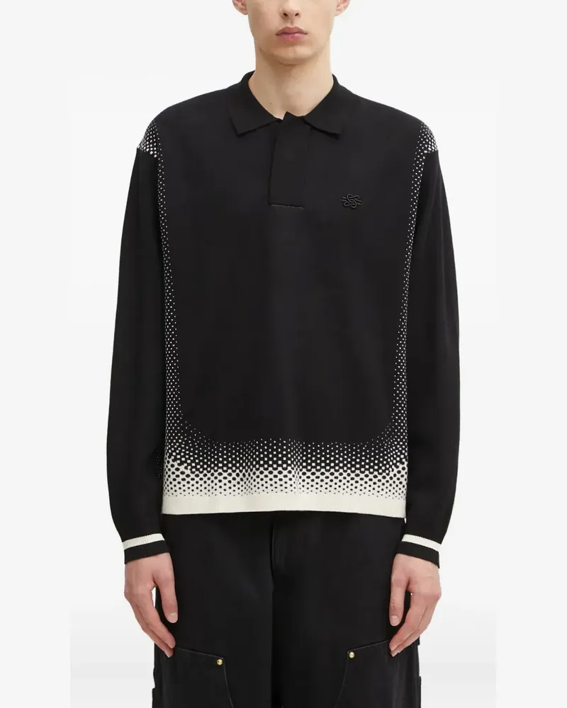 Filling Pieces long-sleeves polo shirt - Schwarz Schwarz