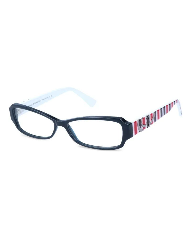 Alexander McQueen Brille mit geometrischem Gestell - Schwarz Schwarz