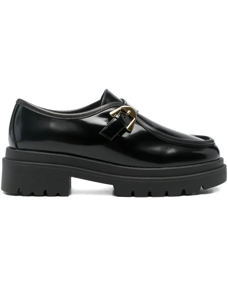 Coccinelle Plateau-Loafer mit Schnalle - Schwarz Schwarz