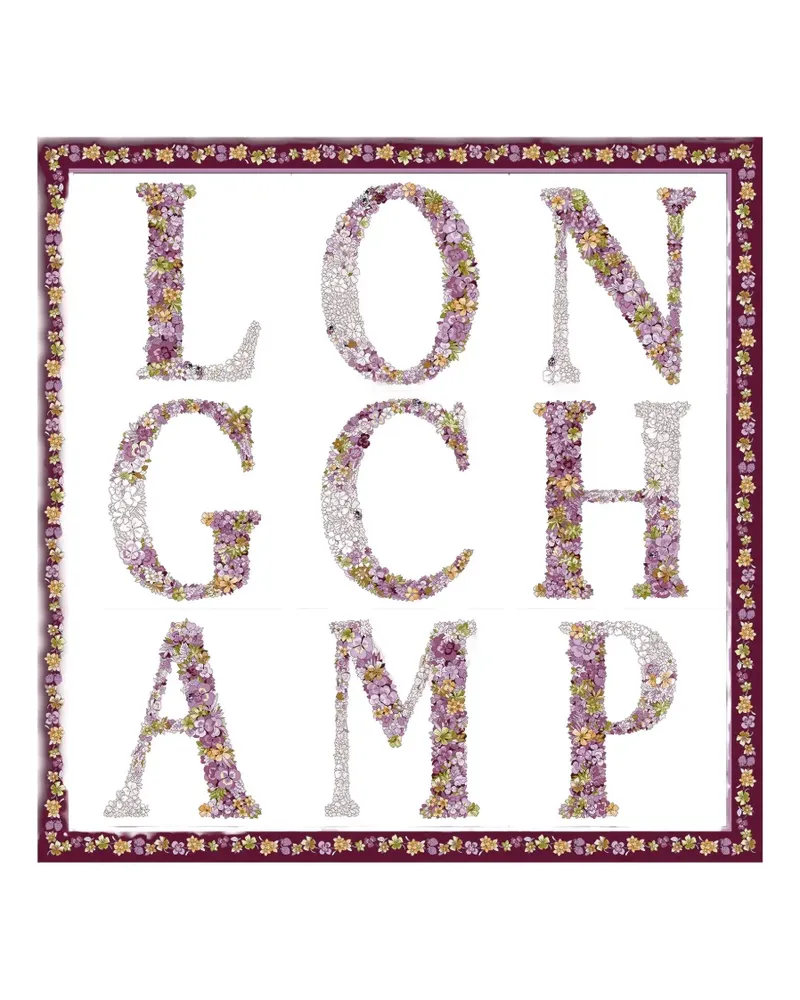 Longchamp Le Jardin Fleuri scarf - Weiß Weiß