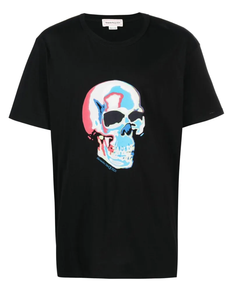 Alexander McQueen T-Shirt mit Totenkopf - Schwarz Schwarz
