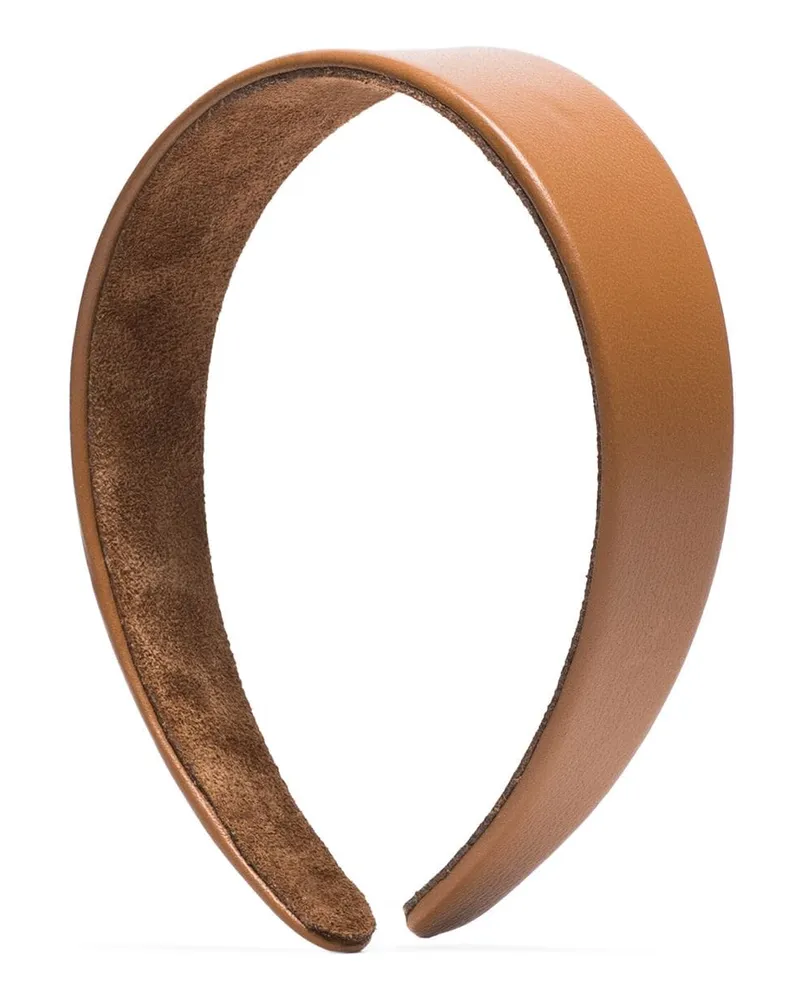 Jennifer Behr Cruz' Haarreif aus Leder - Braun Braun