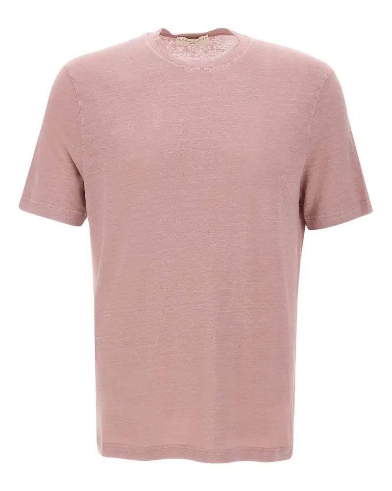 Filippo de Laurentiis T-Shirt aus Leinen - Rosa Rosa