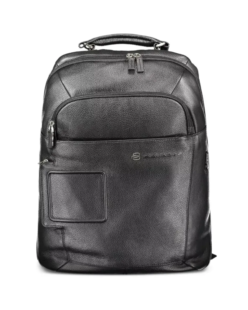 Piquadro Rucksack aus gekörntem Leder - Schwarz Schwarz